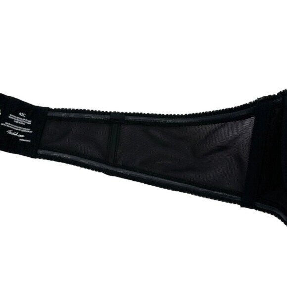 Torrid 42C Strapless Bra Black Underwire Classic Mesh Sides Smoothing Plus Size - Picture 8 of 8